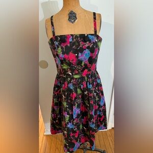 Betsey Johnson Black Dress with Floral Accents